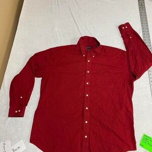 Red Nautica men 17 & 1/2 button-up 34/35 shirt classic fit true oxford . SKU327